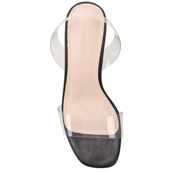 FRENCH CONNECTION Black Clear Lucite Slingback Tia Heeled Sandal - Picture 5 of 11